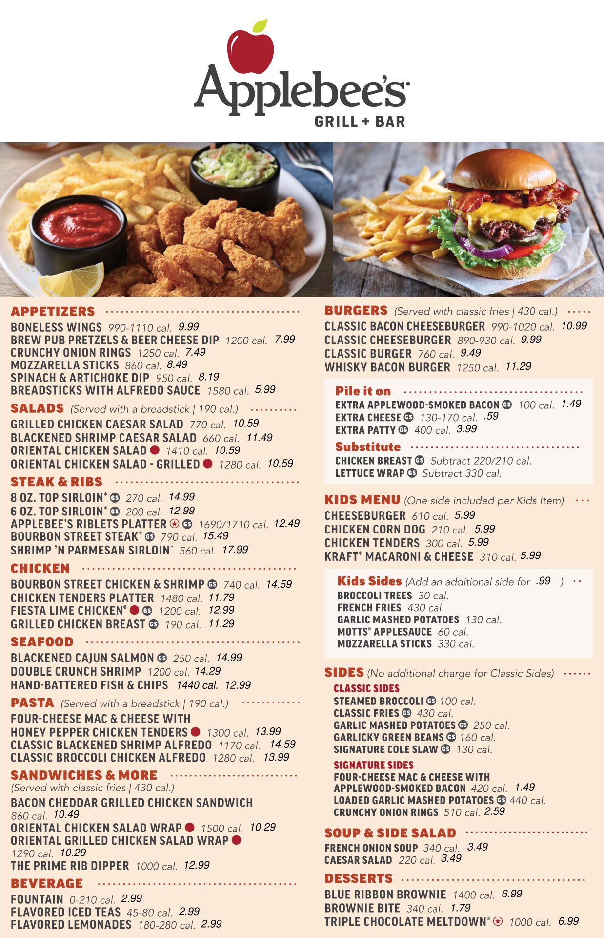 Applebees Menu Sides