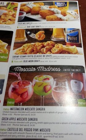 Olive Garden Sangria Menu